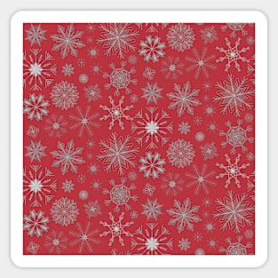 Snowflake Pattern on Red Sticker